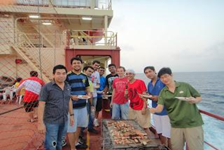 Barbeque party onboard
