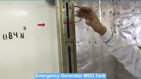 Marine Diesel Oil/MDO tank emergency generator