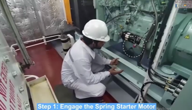 Mechanical spring starter for starting Emergency generator