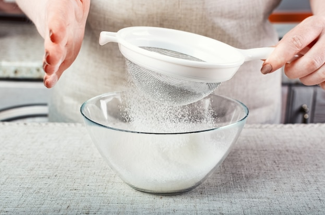 sieving flour