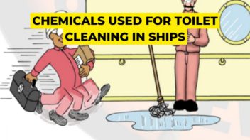 Chemicals used for toilet cleaning in ship