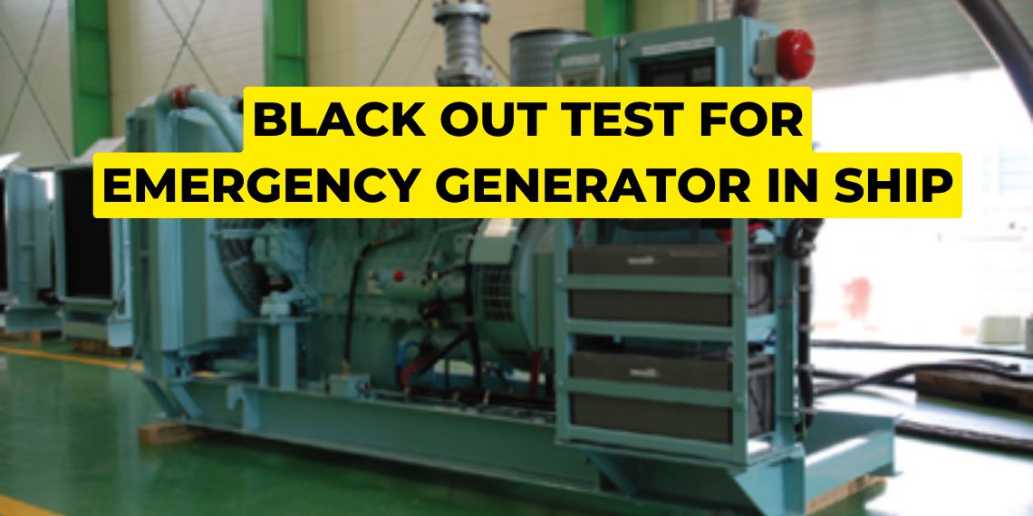 Black out test for emergency generator in ship