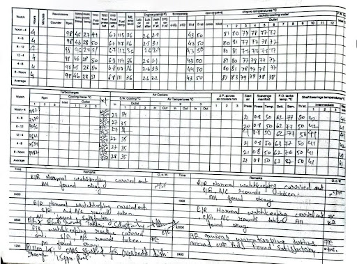 Engine Room Log Book