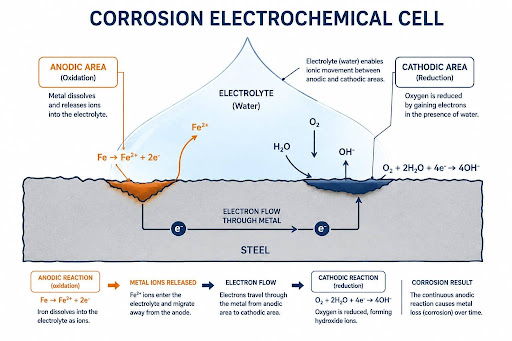 Corrosion electrochimical cell
