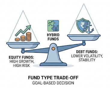 Equity Fund vs Debt Fund vs Hybrid Fund