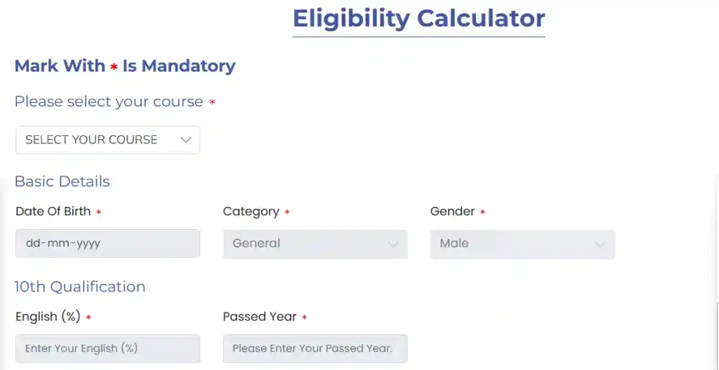 Eligibility calculator